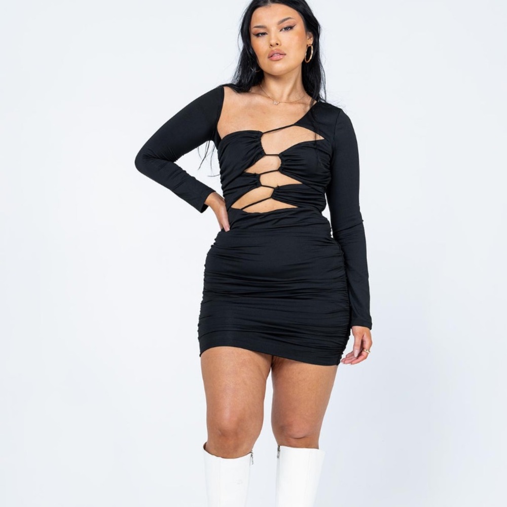 Black mini cut out dress